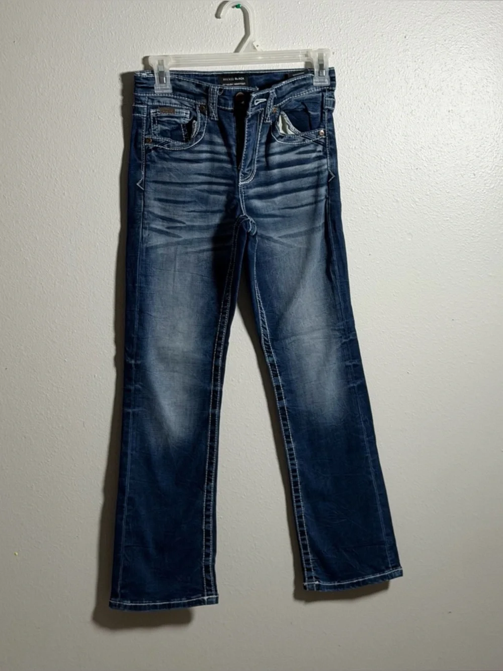 Buckle Black Kids Boys Fit No 109 Bootcut Jeans Dark Wash Contrast‎ Stitch 12R
